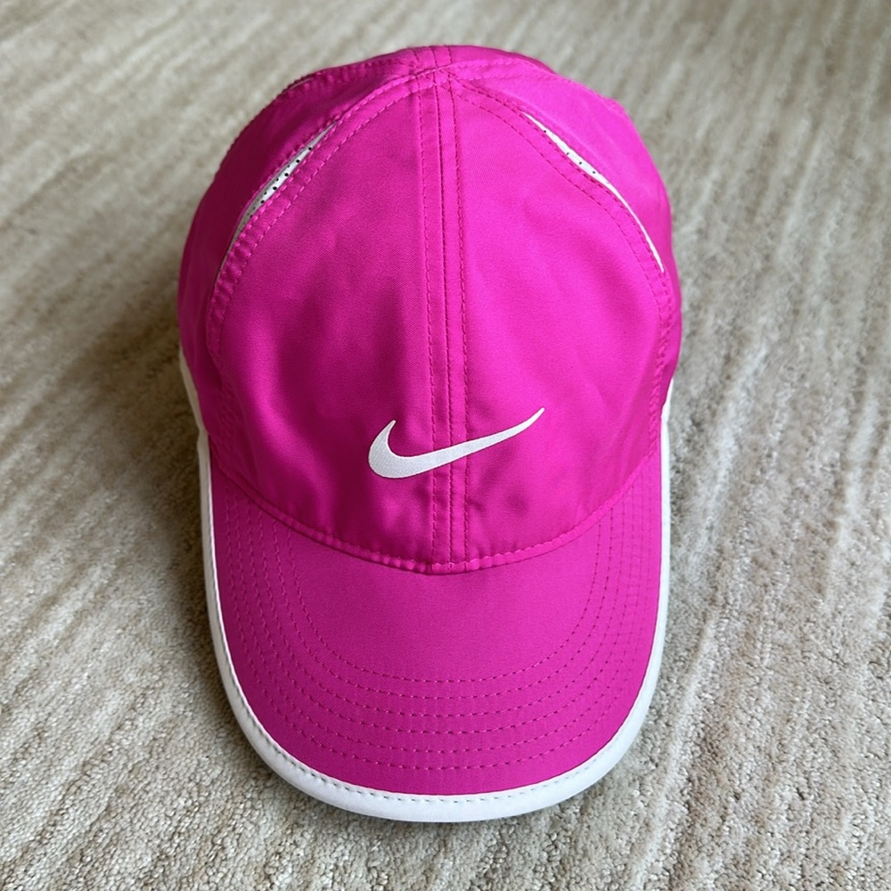 Nike NAN Featherlight Dri-Fit Cap Hat Running Mesh Vented Pink OSFM
